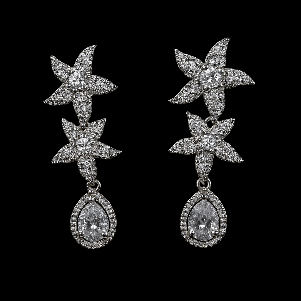 ROYAL RADIANCE SILVER NECKLACE & EARRING SET