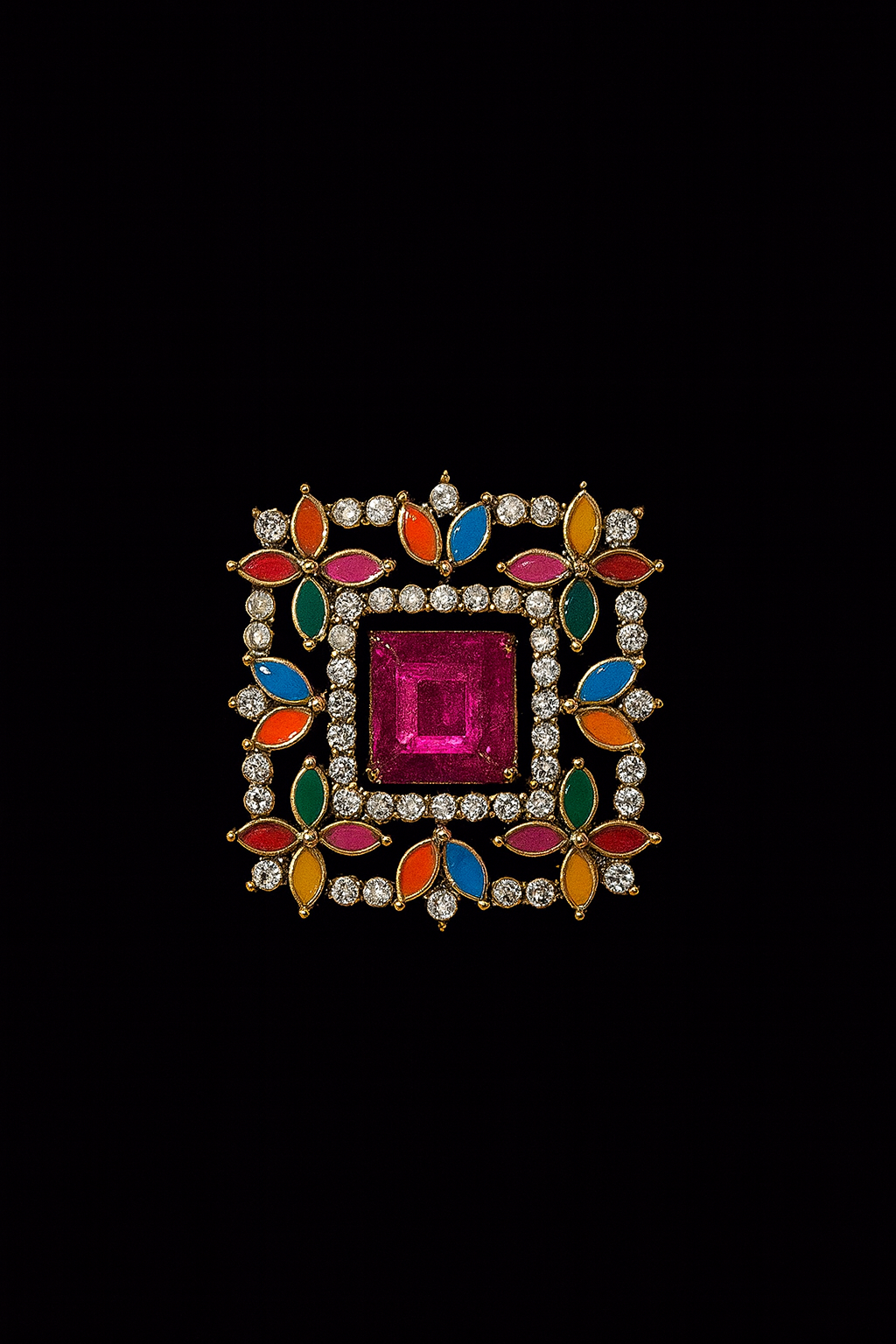 VIBRANT SQUARE GEM STUDS