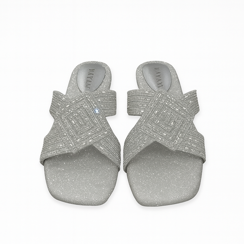 BEADED GEOMETRIC SLIP-ON FLATS