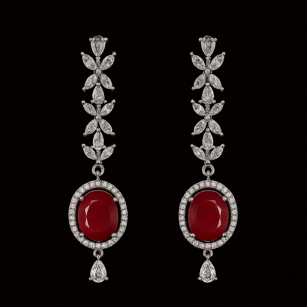 CRIMSON ELEGANCE NECKLACE & EARRING SET
