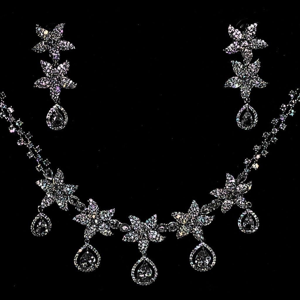 ROYAL RADIANCE SILVER NECKLACE & EARRING SET